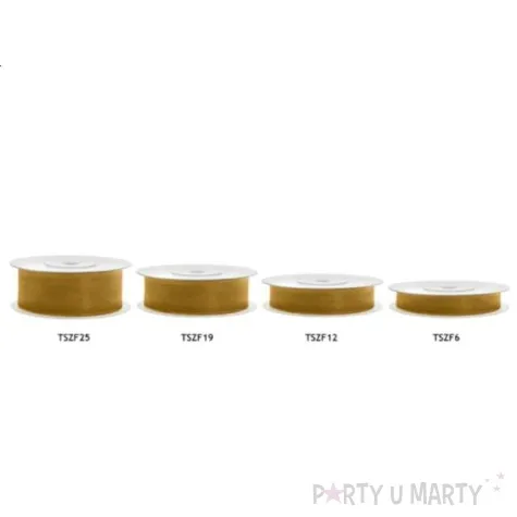 tasiemka szyfonowa zlota 25 mm 25 m