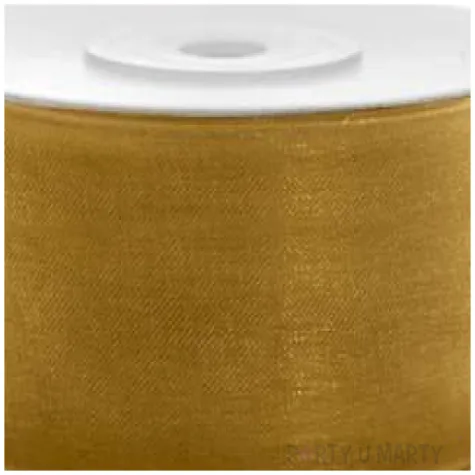 tasiemka szyfonowa zlota 38 mm 25 m