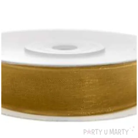 tasiemka szyfonowa zlota 6 mm 25 m