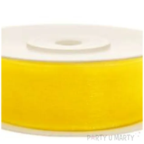 tasiemka szyfonowa zolta 12 mm 25 m