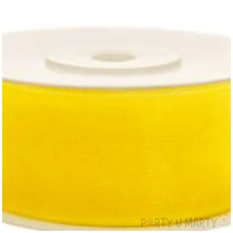 tasiemka szyfonowa zolta 19 mm 25 m
