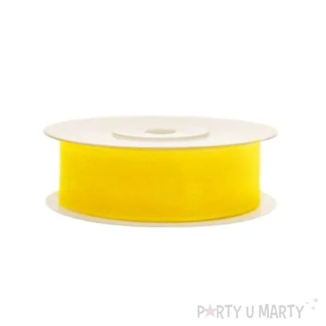 tasiemka szyfonowa zolta 19 mm 25 m