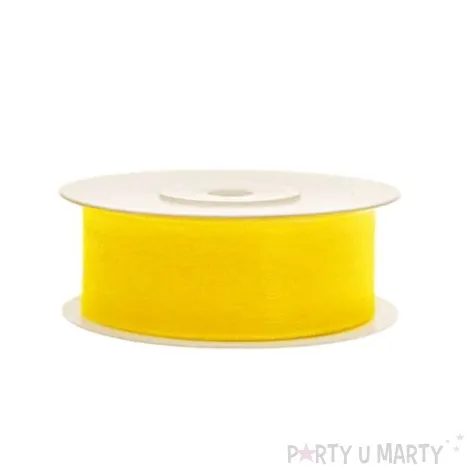 tasiemka szyfonowa zolta 25 mm 25 m
