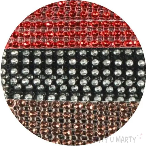 tasma dekoracyjna cyrkonie braz czerwono czarne aliga 1m