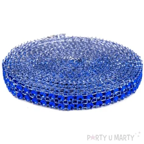 tasma dekoracyjna cyrkonie chabrowe czakos 1cm 3m