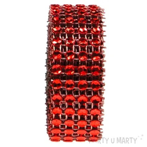 tasma dekoracyjna cyrkonie czerwony aliga 200 cm