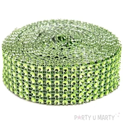 tasma dekoracyjna cyrkonie pistacjowe czakos 3cm 4 5m