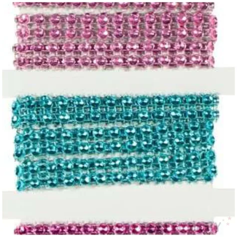 tasma dekoracyjna cyrkonie rozowo fioletowo turkusowe aliga 1m