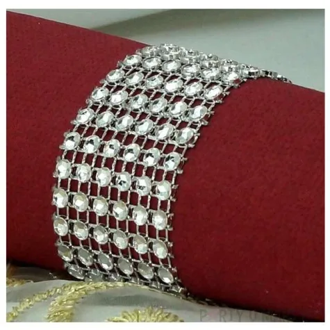 tasma dekoracyjna cyrkonie srebrne czakos 12cm 9m