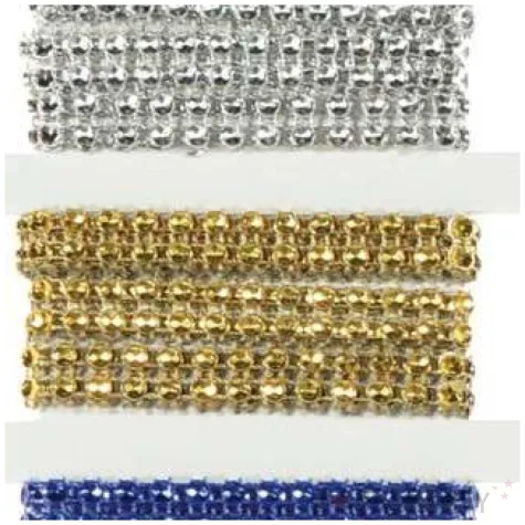 tasma dekoracyjna cyrkonie srebrno zloto granatowe aliga 1m