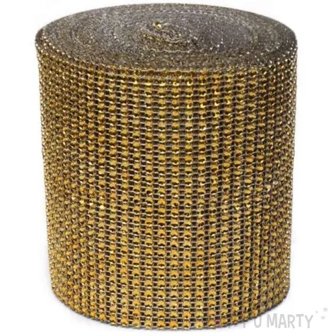 tasma dekoracyjna cyrkonie zloto dekoracjepolska 12cm 9 1m