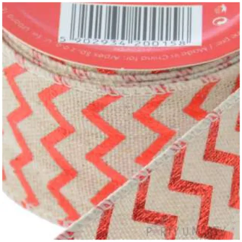 tasma dekoracyjna juta zygzaki bezowa arpex 5x150 cm