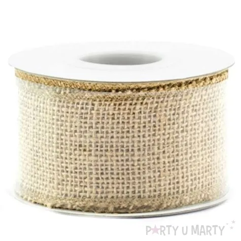 tasma dekoracyjna jutowa brazowa partydeco 500 x 5 cm