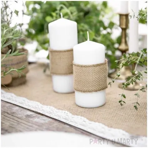 tasma dekoracyjna jutowa brazowa partydeco 500 x 5 cm