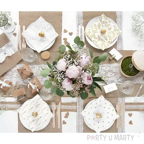 tasma dekoracyjna jutowa z koronka brazowa partydeco 500 x 5 cm