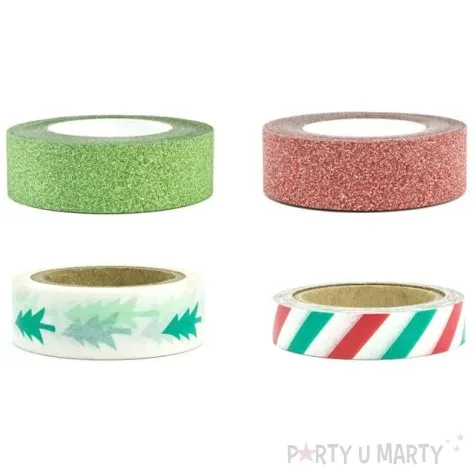 tasma merry christmas mix partydeco 4 szt