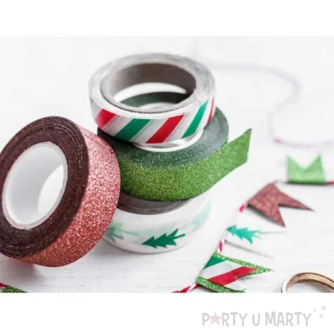 tasma merry christmas mix partydeco 4 szt