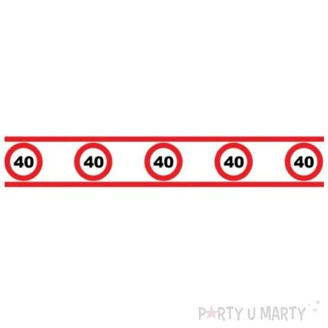 tasma party 40 traffic birthday 8 cm x 610 cm