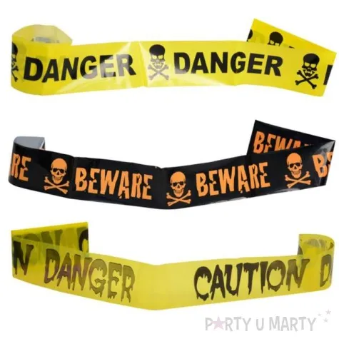 tasma party czaszka danger caution zolta arpex 240 cm1