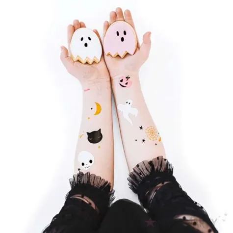 tatuaz wodny halloween boo mix partydeco 12 szt