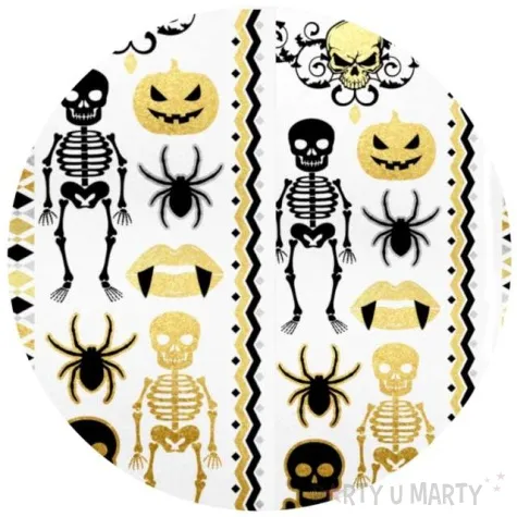 tatuaz wodny halloween szkielety i czaszki metalizowany arpex