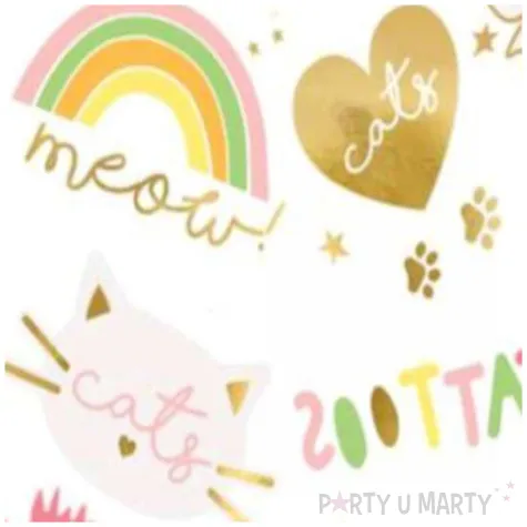 tatuaz wodny kotki tattoos mix partydeco 12 szt