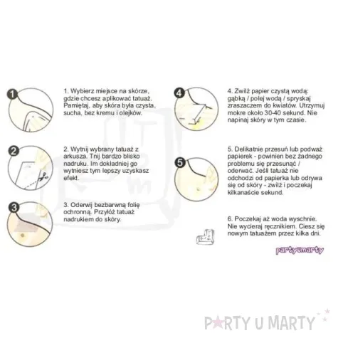 tatuaz wodny lilia lila roz 105x60 mm