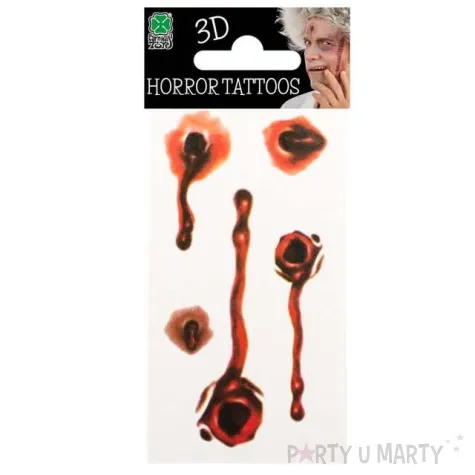 tatuaz wodny rany po kulach carnival toys 5 szt