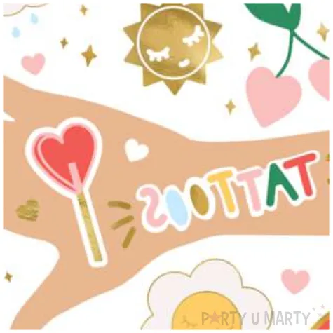 tatuaz wodny stokrotki girl power mix partydeco 14 szt