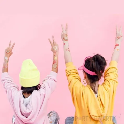 tatuaz wodny stokrotki girl power mix partydeco 14 szt