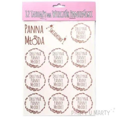 tatuaz wodny wieczor panienski druzyna panny mlodej rose gold propa ganda 12 szt