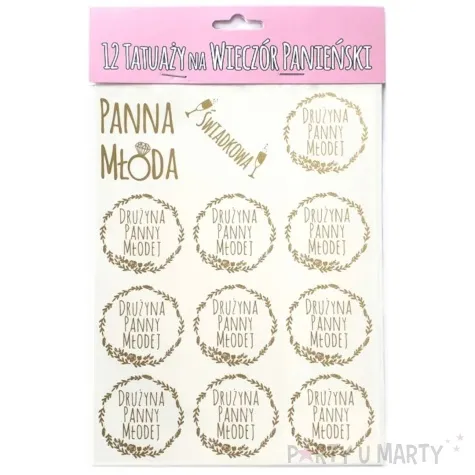 tatuaz wodny wieczor panienski druzyna panny mlodej zloty propa ganda 12 szt