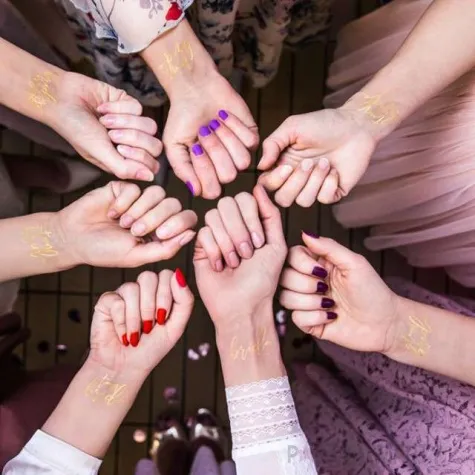tatuaz wodny wieczor panienski team bride zloty metaliczny partydeco 15 szt