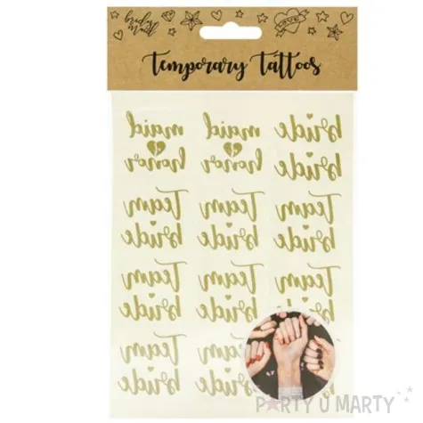 tatuaz wodny wieczor panienski team bride zloty partydeco 13 szt
