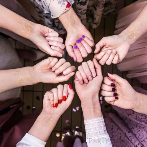 tatuaz wodny znaki zodiaku zlote 12 szt