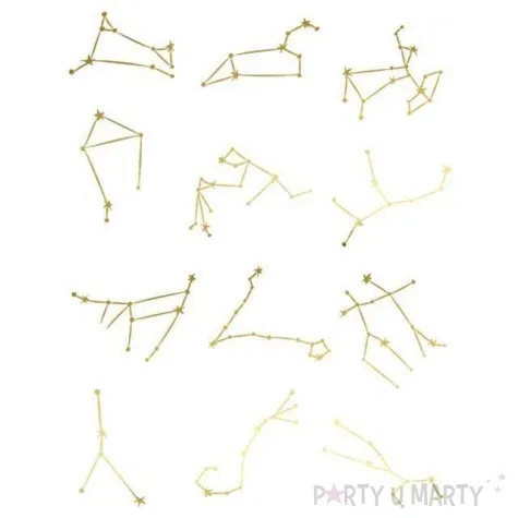 tatuaz wodny znaki zodiaku zlote 12 szt