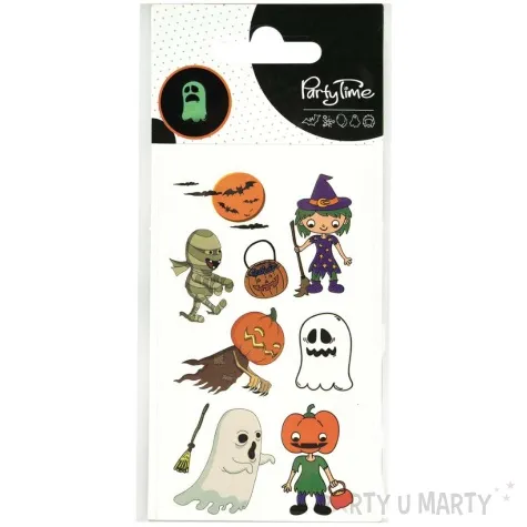 tatuaze swiecace w ciemnosci duchy i dynie halloween mix arpex 9 szt