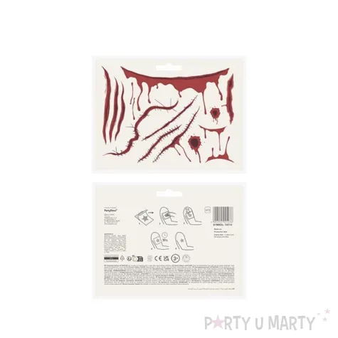 tatuaze zmywalne blizny rany mix partydeco 13 szt