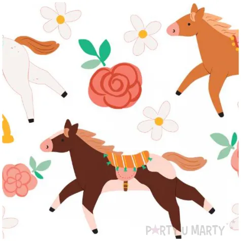tatuaze zmywalne konie i kwiaty partydeco 16 szt