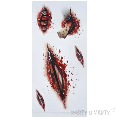 tatuaze zmywalne rany i kosci halloween guirca 5 szt