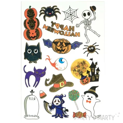 tatuaze zmywalne szkielet oko szkrzydlata dynia halloween arpex 18 szt
