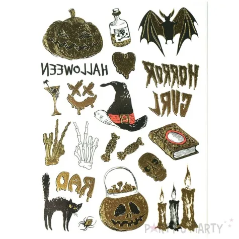 tatuaze zmywalne trucizna kosci swieczki halloween zloty arpex 20 szt