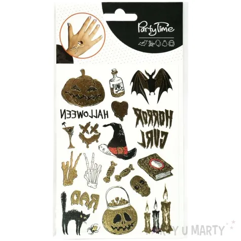 tatuaze zmywalne trucizna kosci swieczki halloween zloty arpex 20 szt