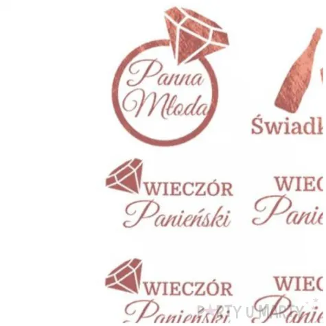 tatuaze zmywalne wieczor panienski rose gold partycollection 15 szt