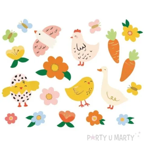 tatuaze zmywalne wielkanoc mix partydeco 20 szt