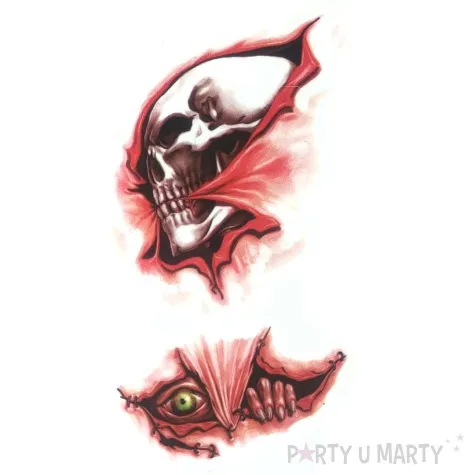 tatuaze zmywalne zakrwawione blizny trupia czaszka tropic