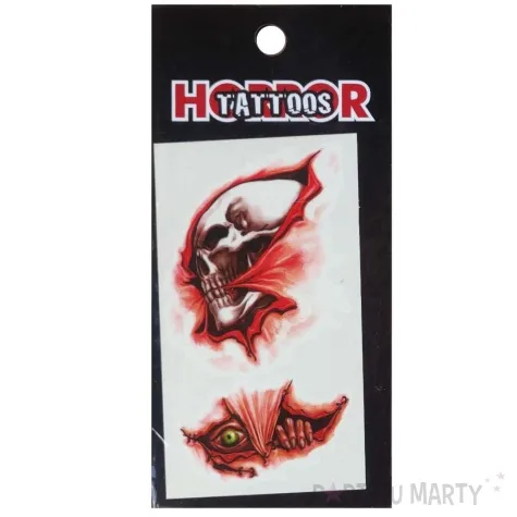 tatuaze zmywalne zakrwawione blizny trupia czaszka tropic