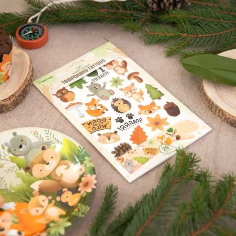 tatuaze zmywalne zwierzeta lesni przyjaciele partypal 6 szt