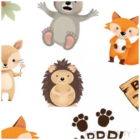 tatuaze zmywalne zwierzeta lesni przyjaciele partypal 6 szt