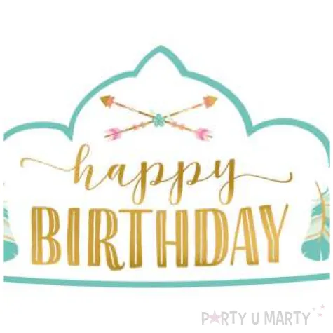 tiara happy birtdhday boho amscan 8 szt